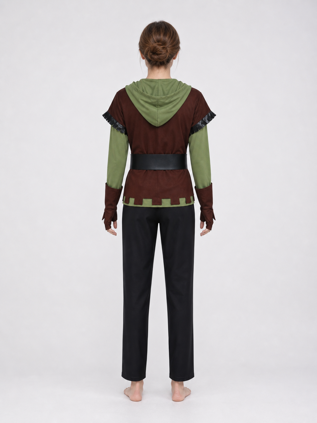 Green Arrow cosplay costume with vest and belt