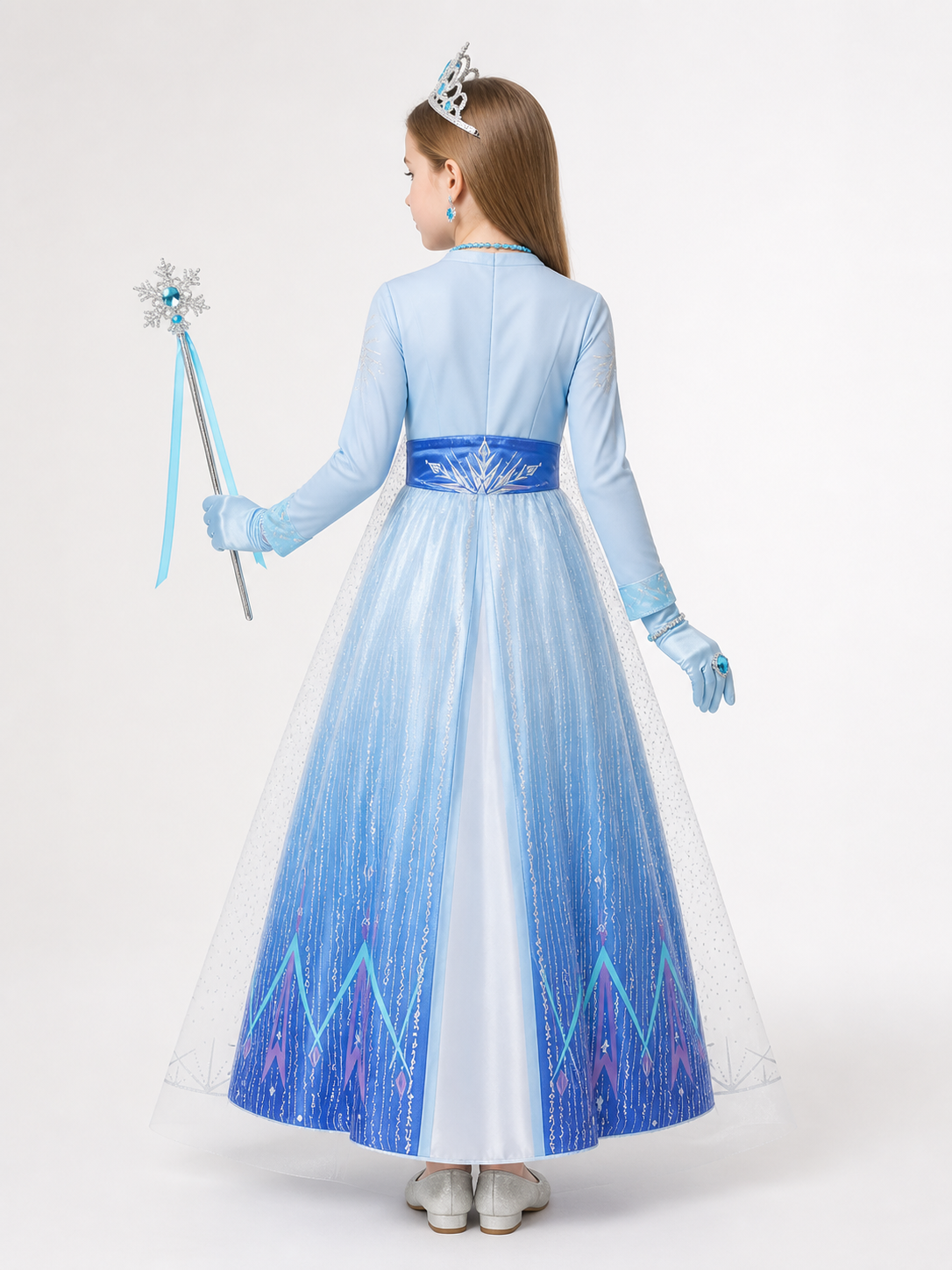 Snow Queen Carnival Costume for Halloween and Cosplay back view