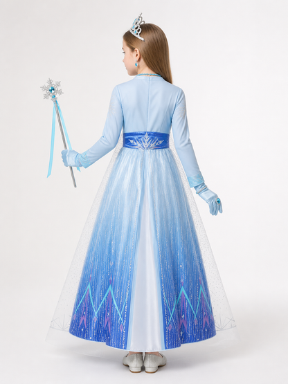 Snow Queen Carnival Costume for Halloween and Cosplay back view