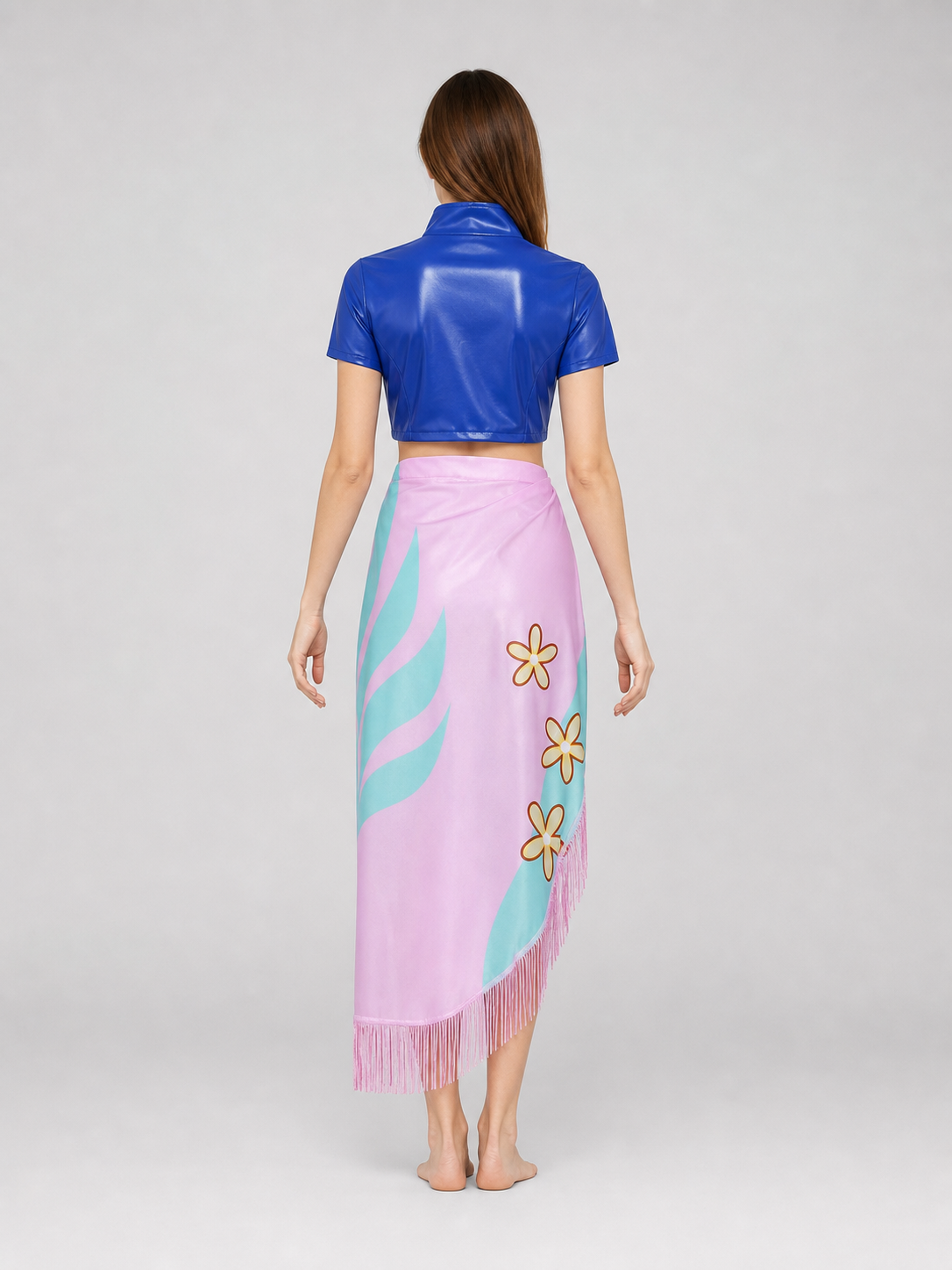 Nico Robin Cosplay Costume: Blue Blouse and Pink Skirt
