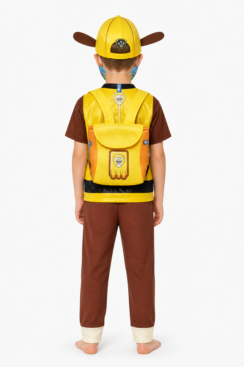 Kids' Paw Patrol costume with vest and pants back view