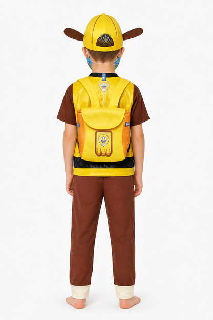 Kids' Paw Patrol costume with vest and pants back view