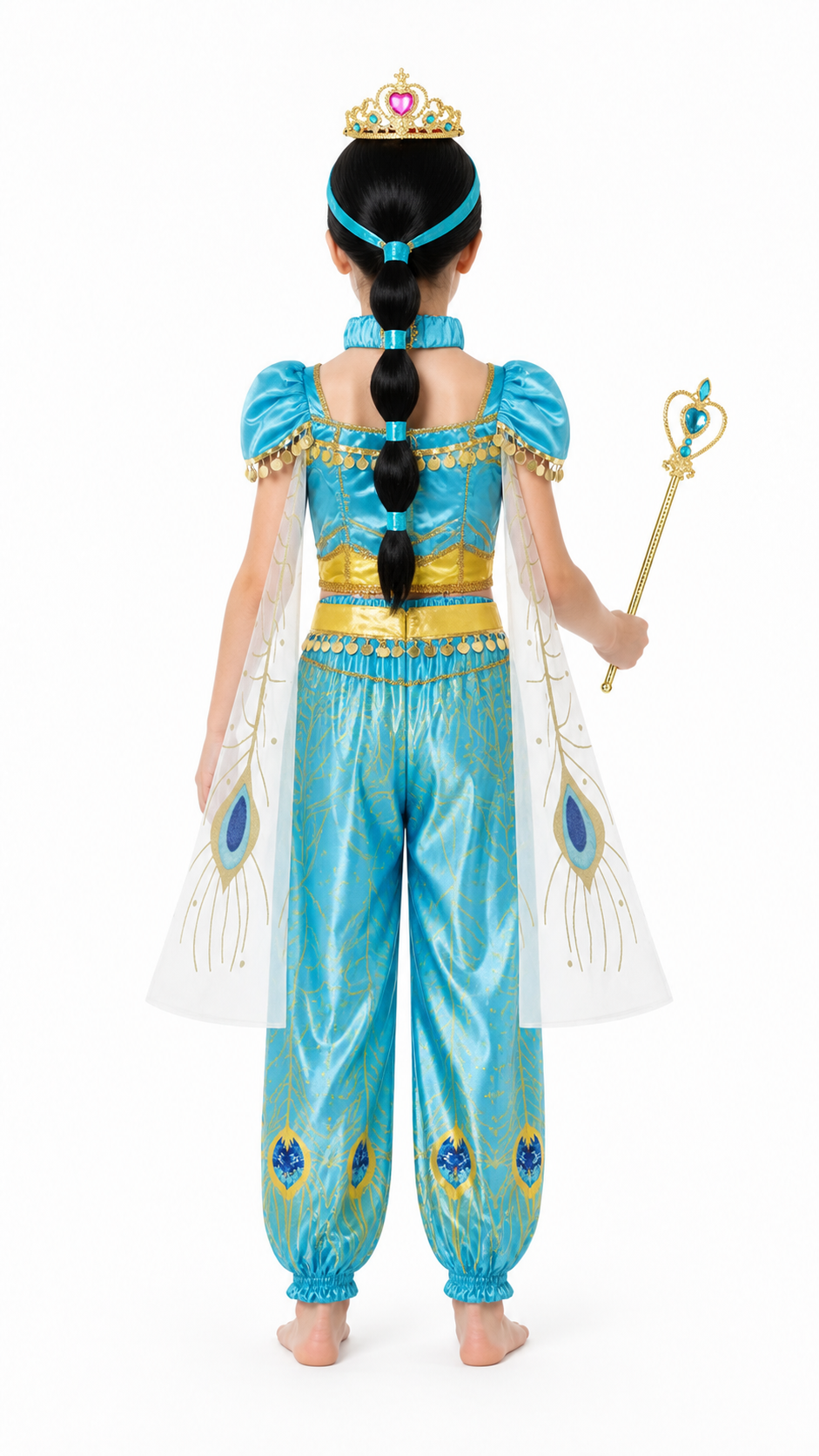 Children's Jasmine Carnival Costume with Cape back view