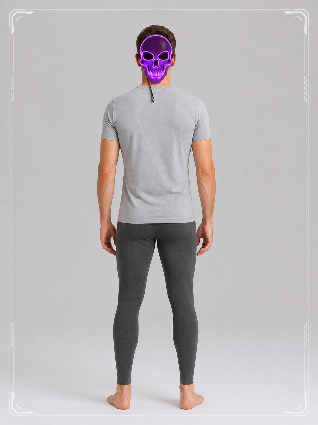 Carnival Skull Mask with Purple Lighting back view