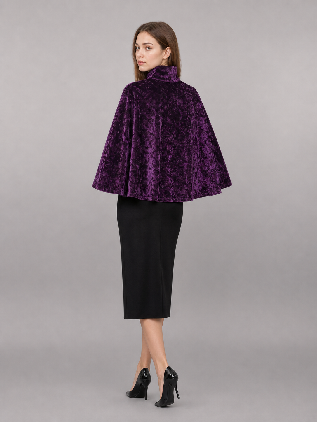 Purple Carnival Cape with Black Accents