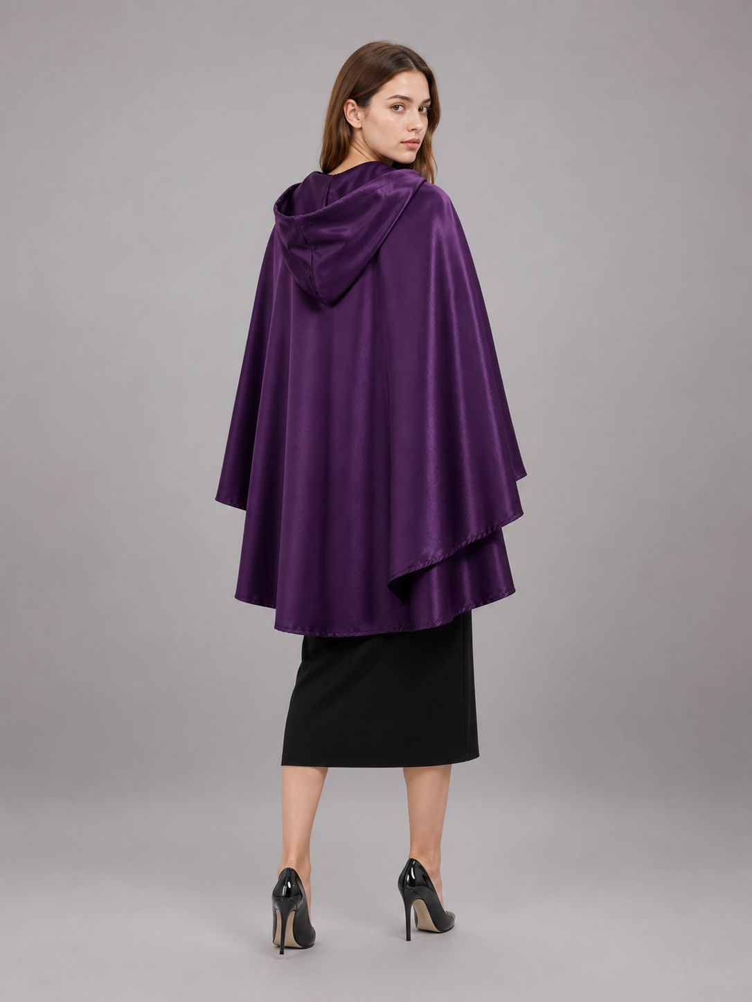 Purple Hooded Medieval Costume Cloak