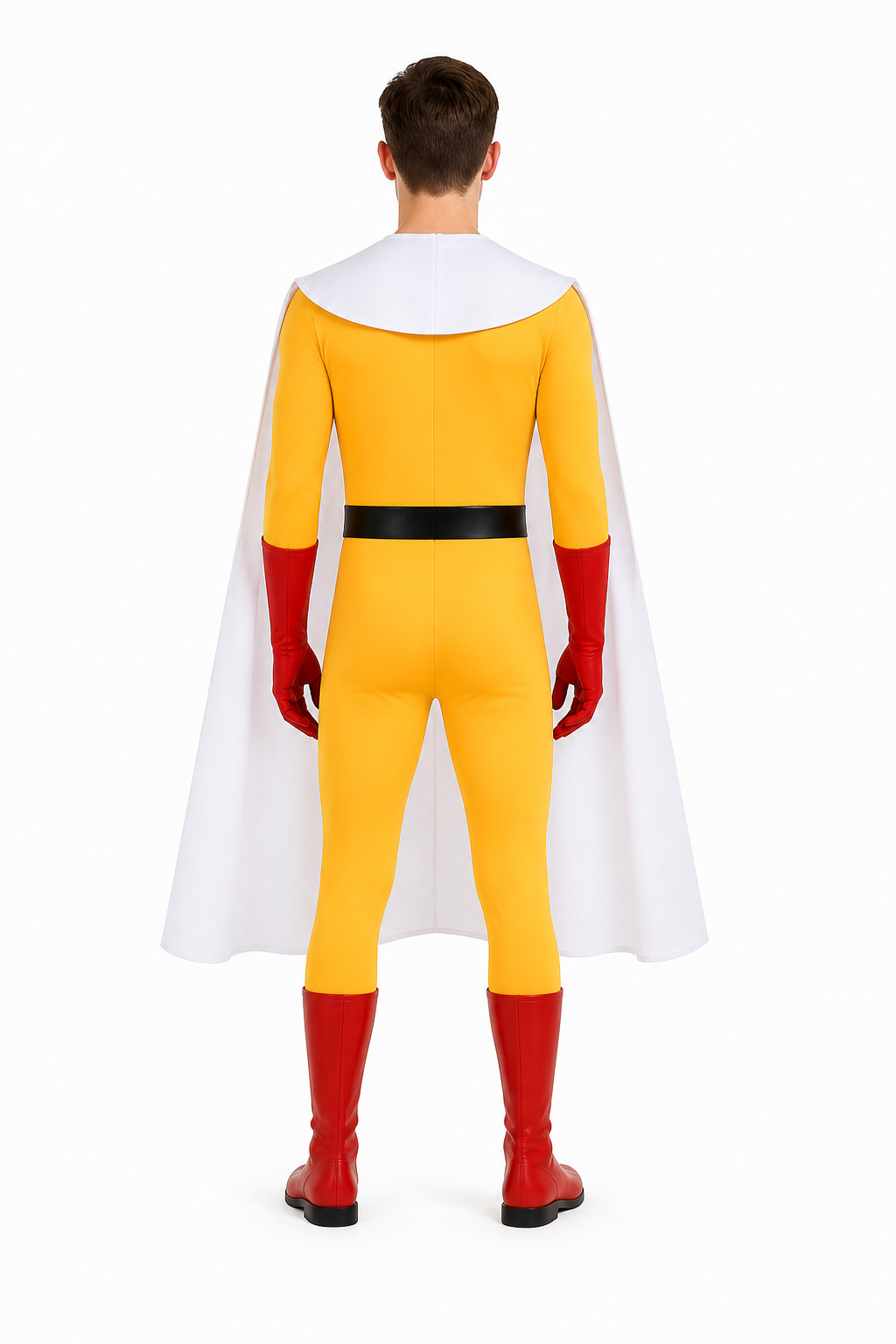 Cosplay Costume: Jumpsuit with Cape and Gloves back view