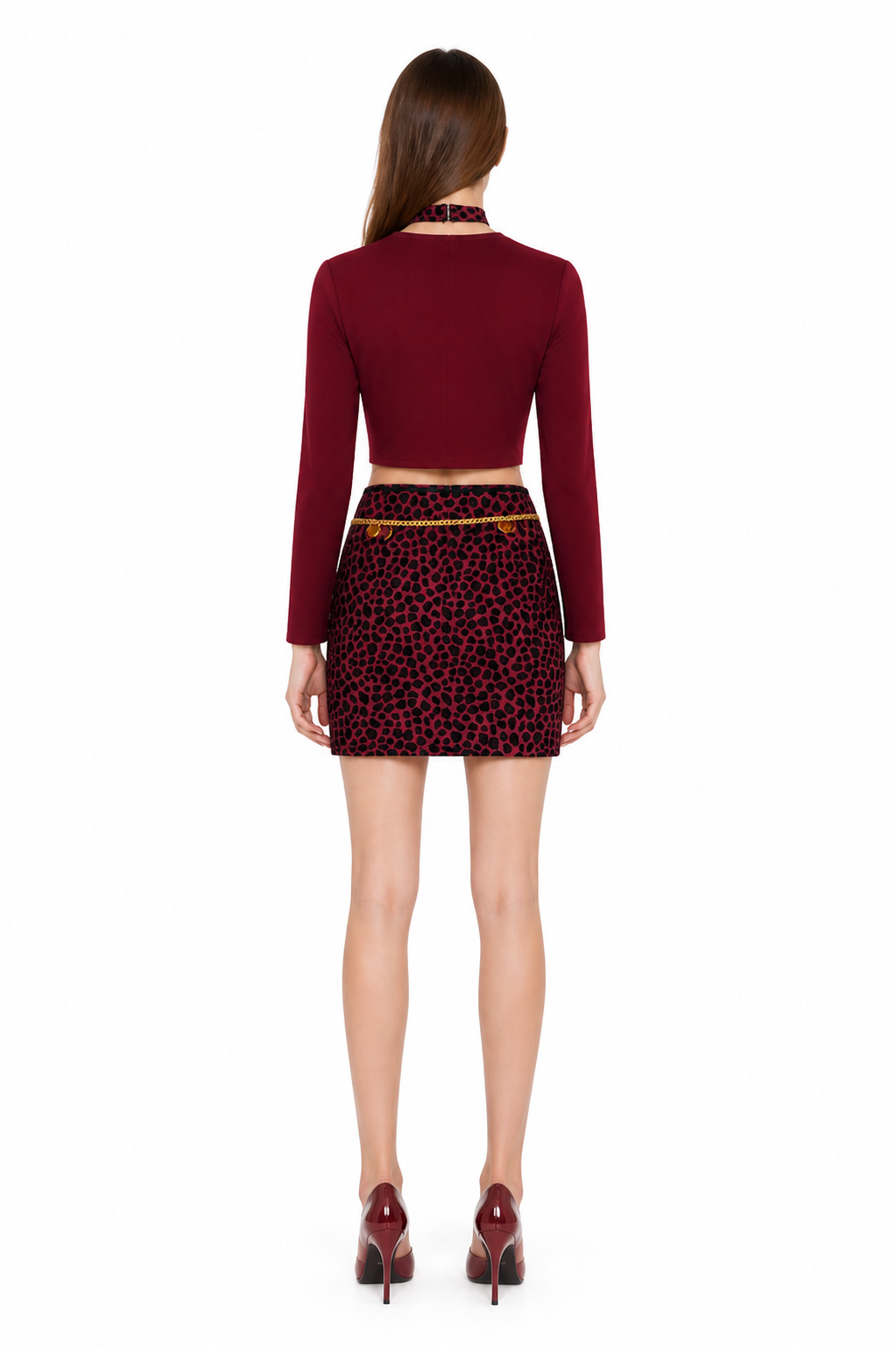 Mary Cosplay Costume: Top, Skirt, and Collar back view