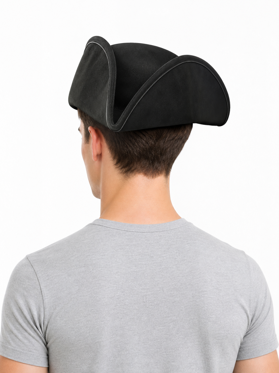 1pc Black Pirate Hat, Classic Three-Cornered Tricorne Hat with Wide Curved Brim and Structured Crown for Cosplay, Costume Parties and Themed Events