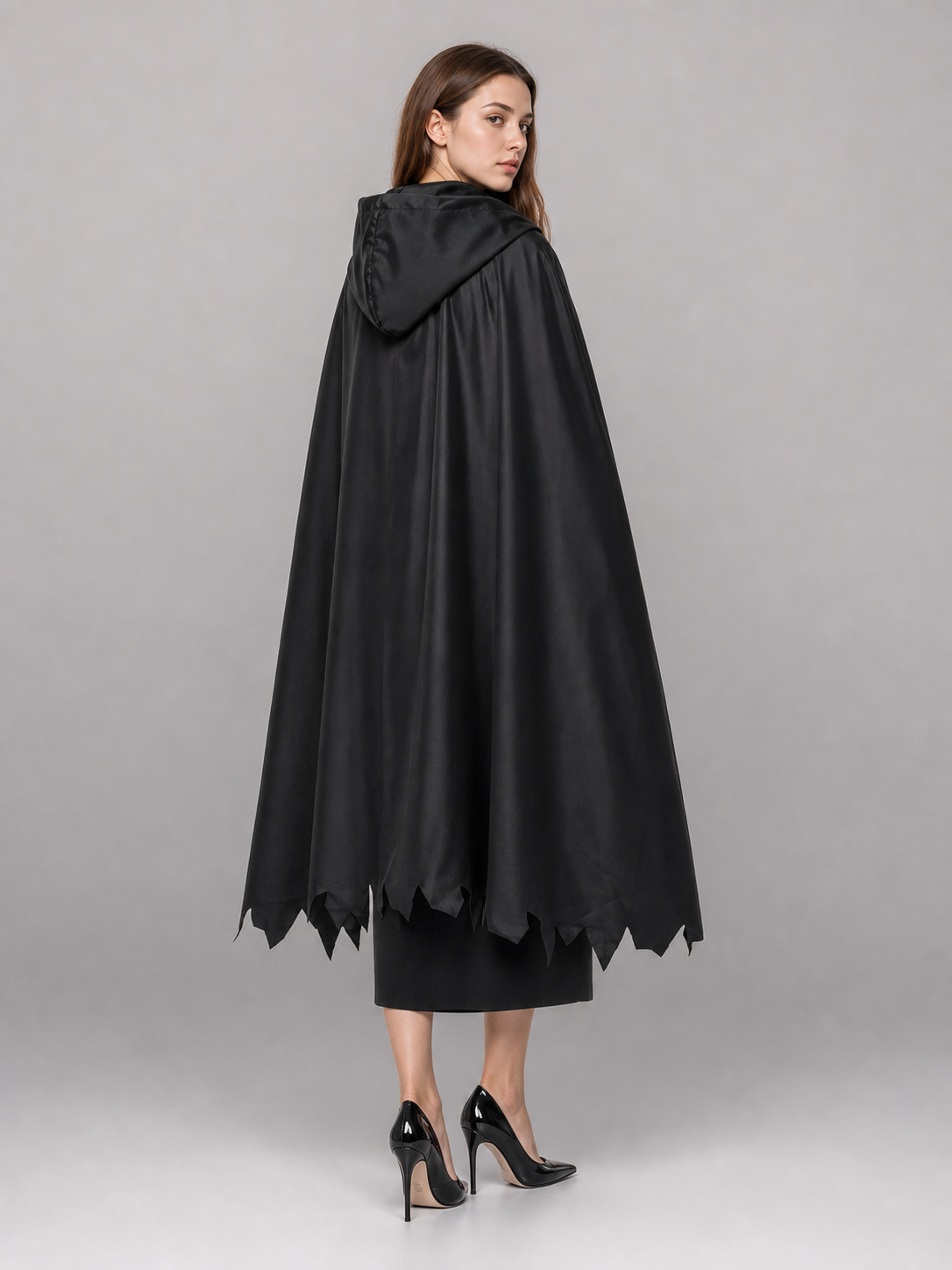 Black Hooded Carnival Cloak for Cosplay