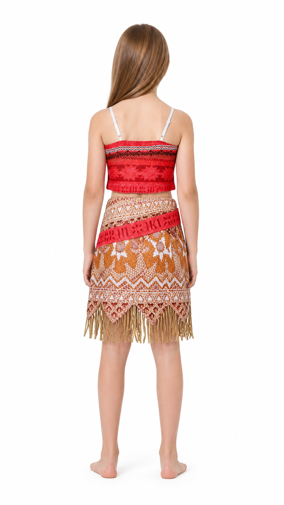 Children's Moana Costume with Skirt and Top for Halloween back view