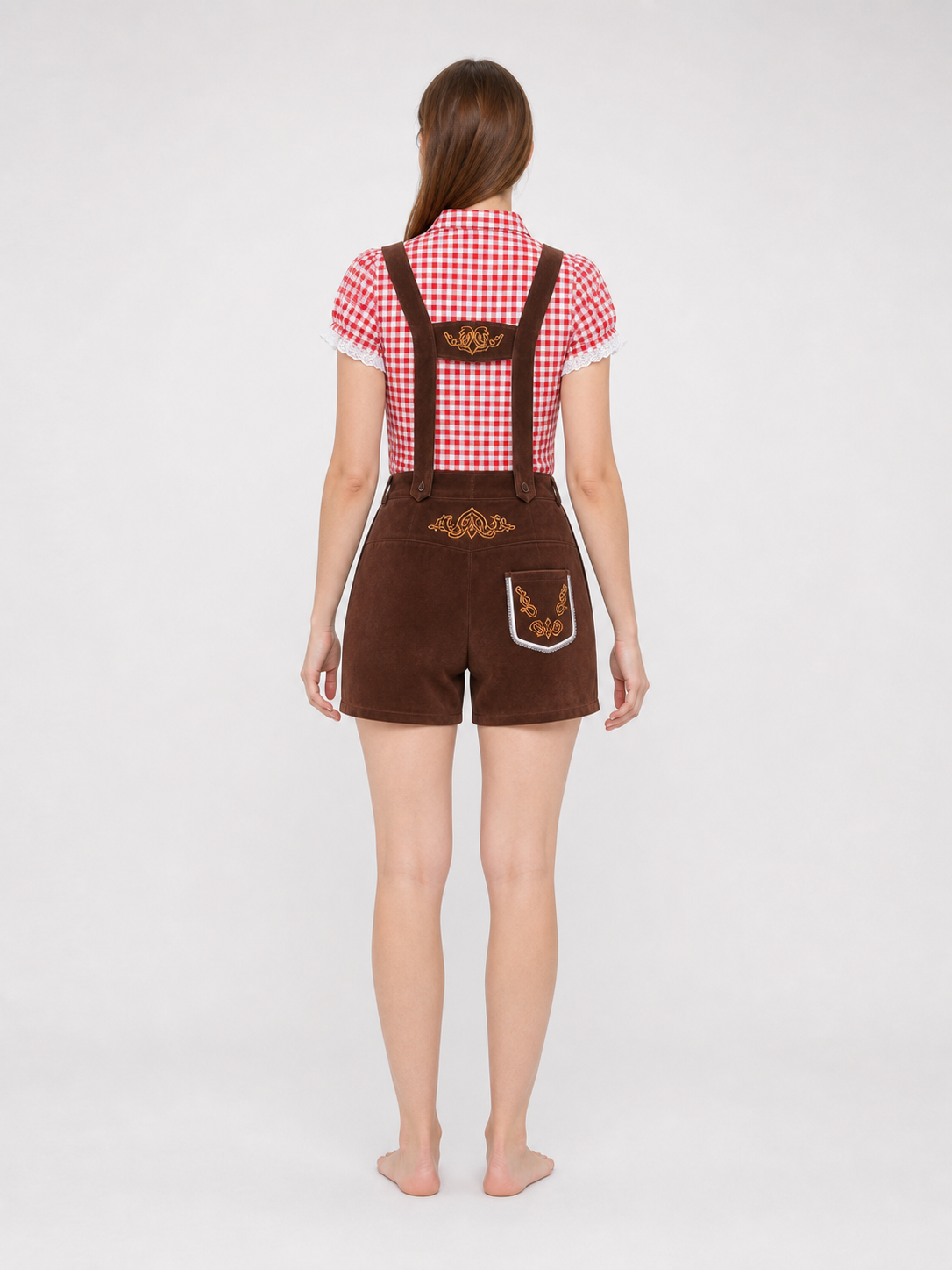 Folk-Style Costume: Plaid Shirt and Shorts