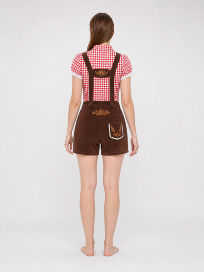 Folk-Style Costume: Plaid Shirt and Shorts