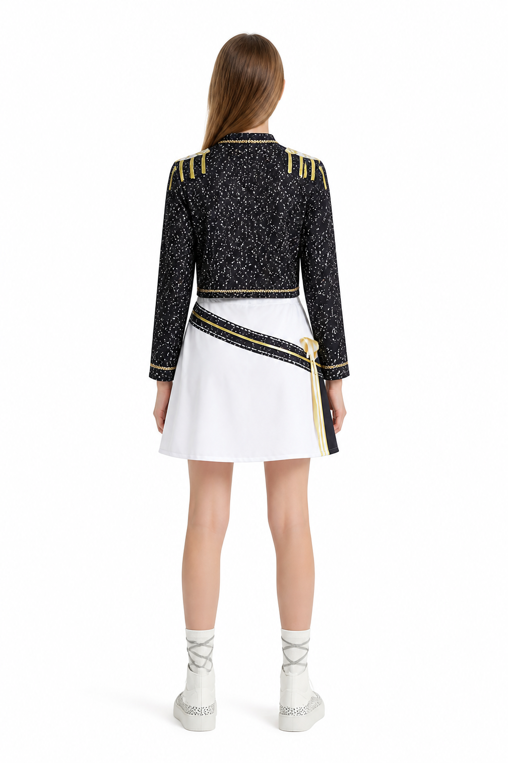 Cosplay Costume with Top and Skirt, Black and Gold