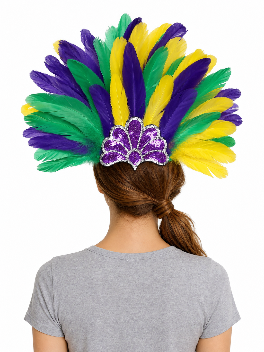 Carnival Feather and Sequin Headpiece