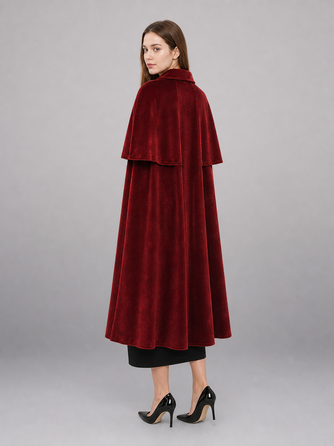 Burgundy Carnival Cloak, Medieval Look