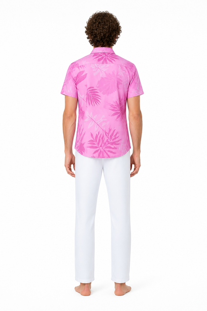 Children's Tropical Print Suit with Tie back view