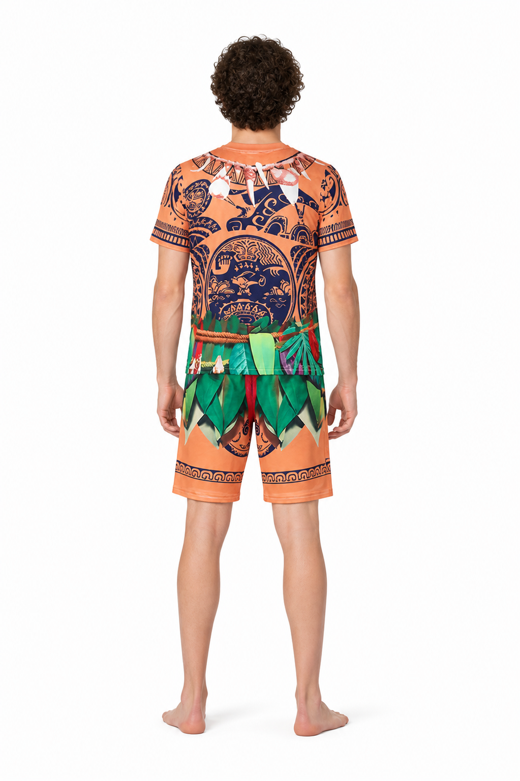 Maui Cosplay Costume with T-Shirt and Shorts back view