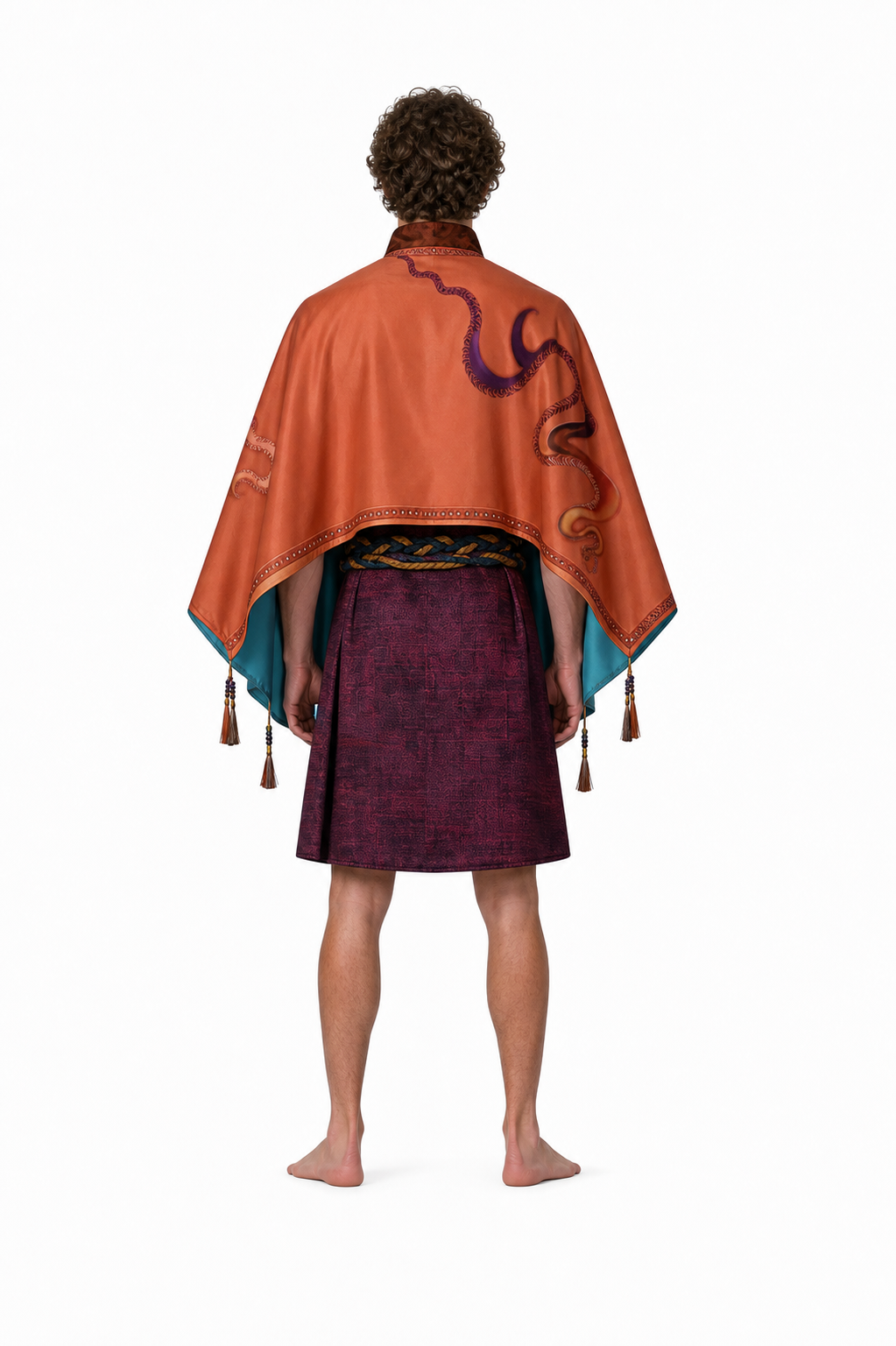 Avatar Cosplay Costume with Cape and Belt back view