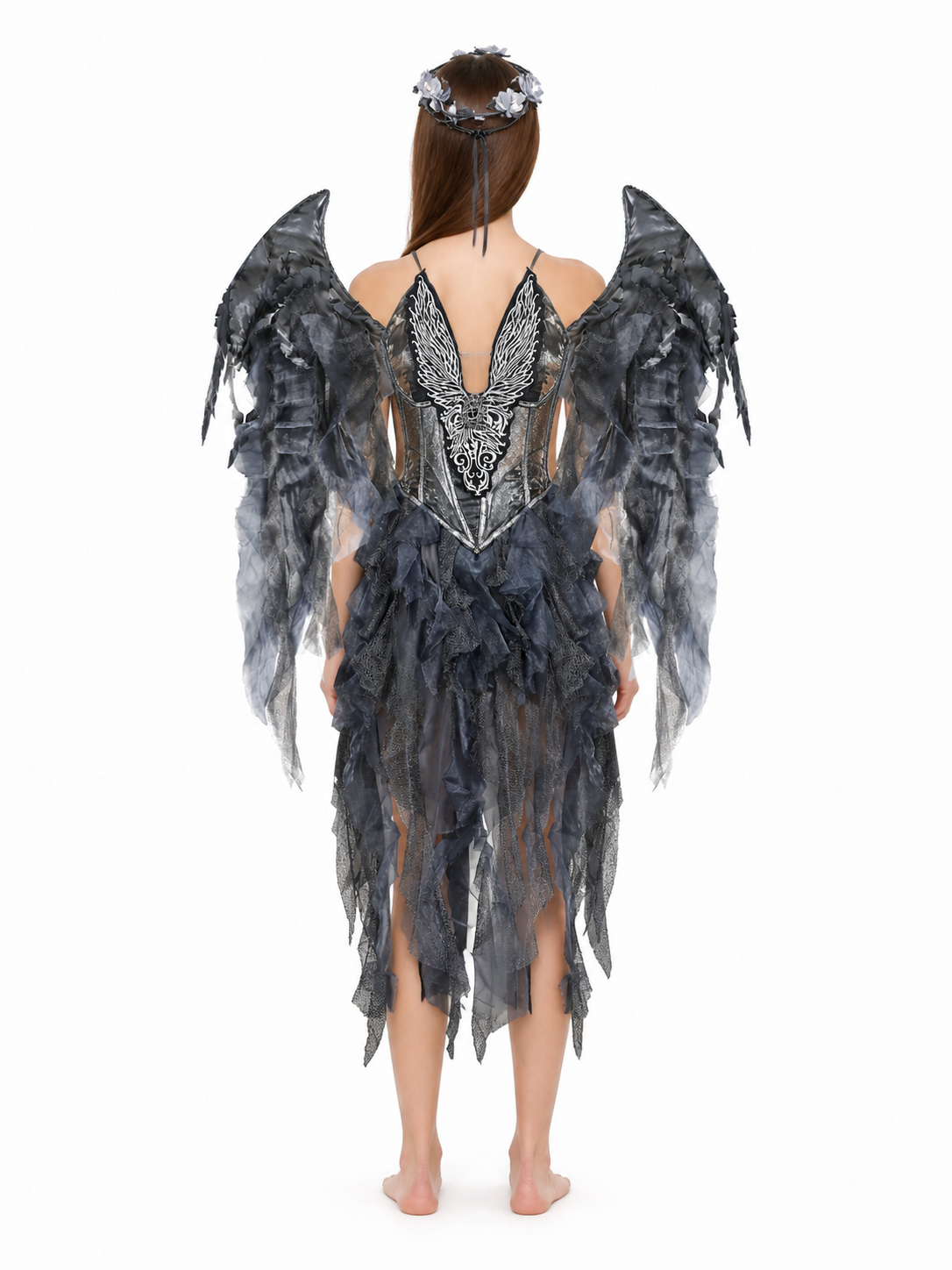 Stage Costume with Wings and Wreath for Performances back view