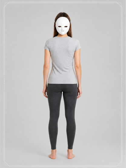 White Carnival Mask with Full Face Coverage back view