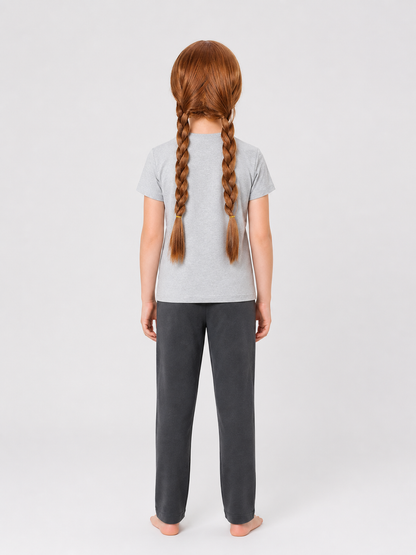 Brown Carnival Wig with Two Braids for Halloween back view