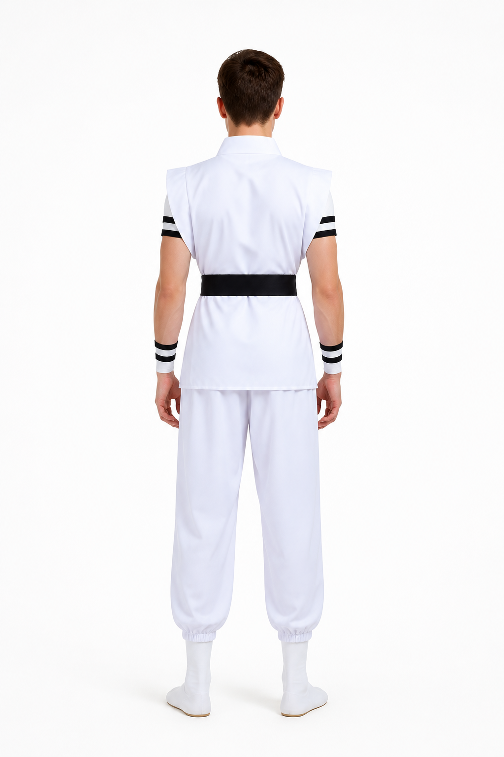 White Sukuna Cosplay Costume with Accessories back view
