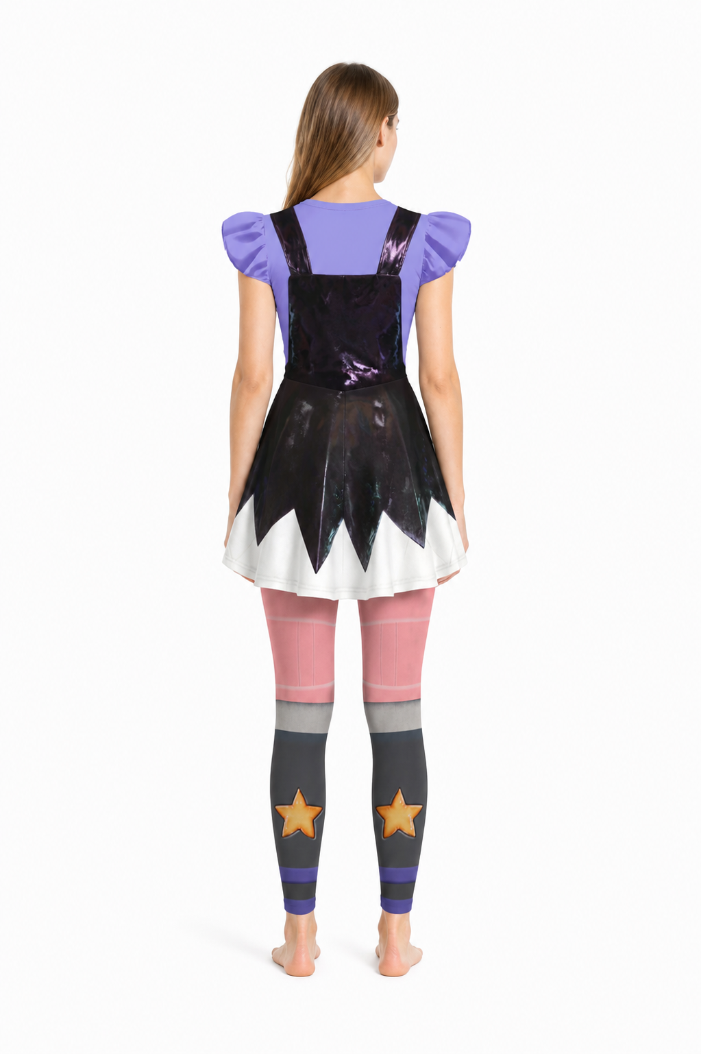 Carnival Costume: Dress and Star-Patterned Tights back view