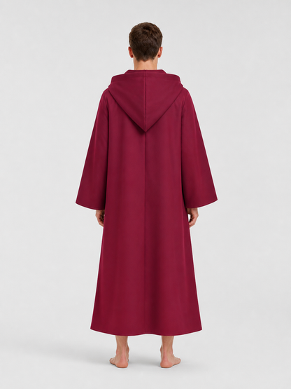 Burgundy Carnival Cloak with Pointed Hood