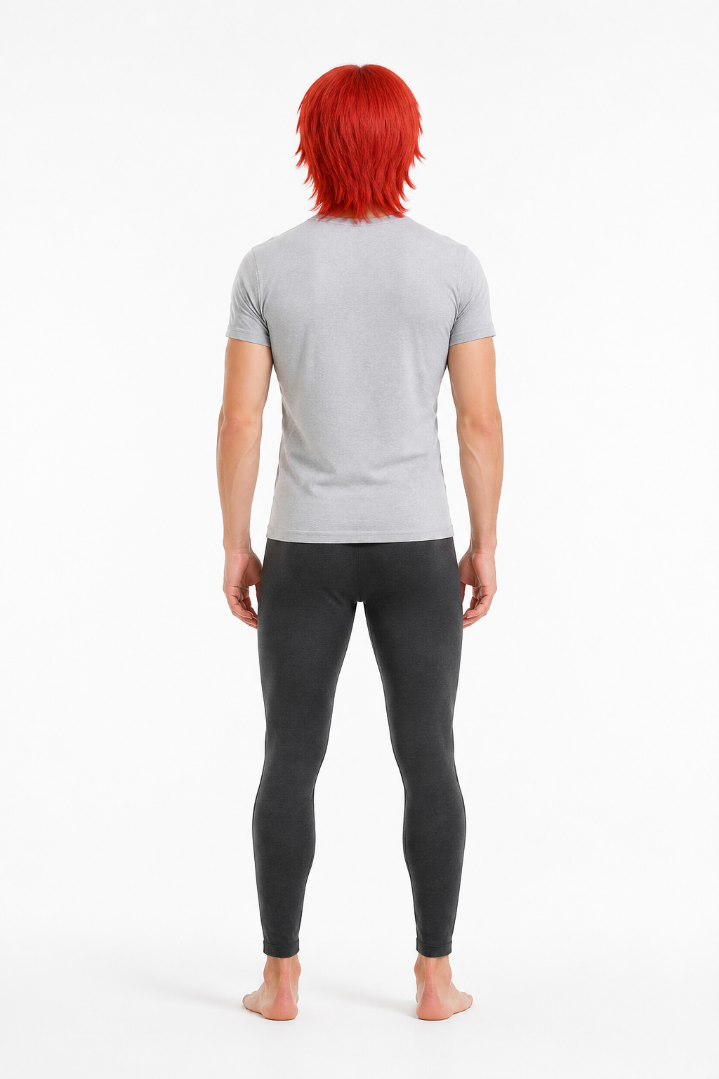 Short Red Wig with Layered Ends