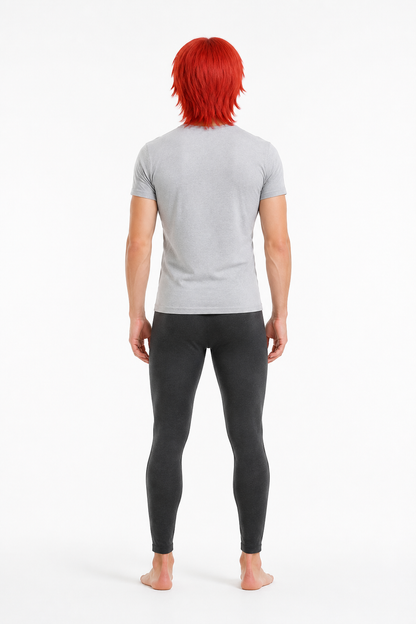 Short Red Wig with Layered Ends