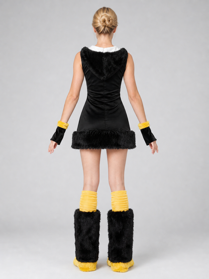 Penguin cosplay costume with hood and paws