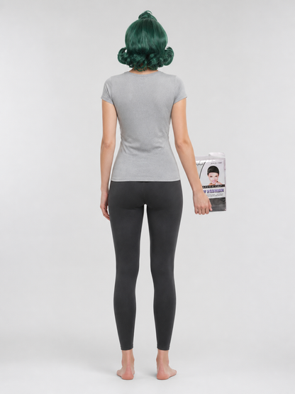 Dark Green Carnival Wig for Halloween and Cosplay back view
