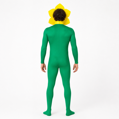 Green one-piece sunflower jumpsuit for cosplay