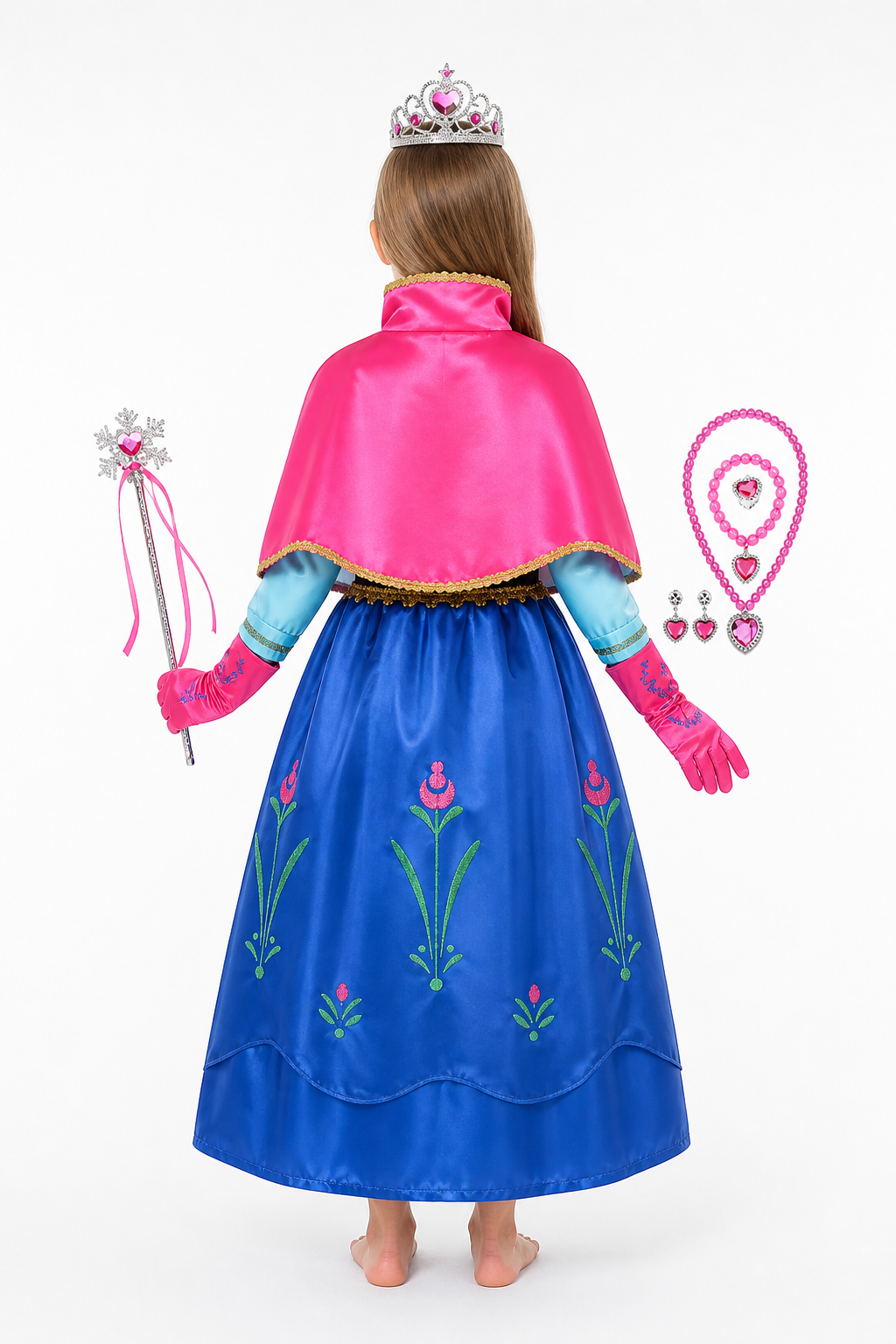 Children's Carnival Costume with Cape and Crown back view