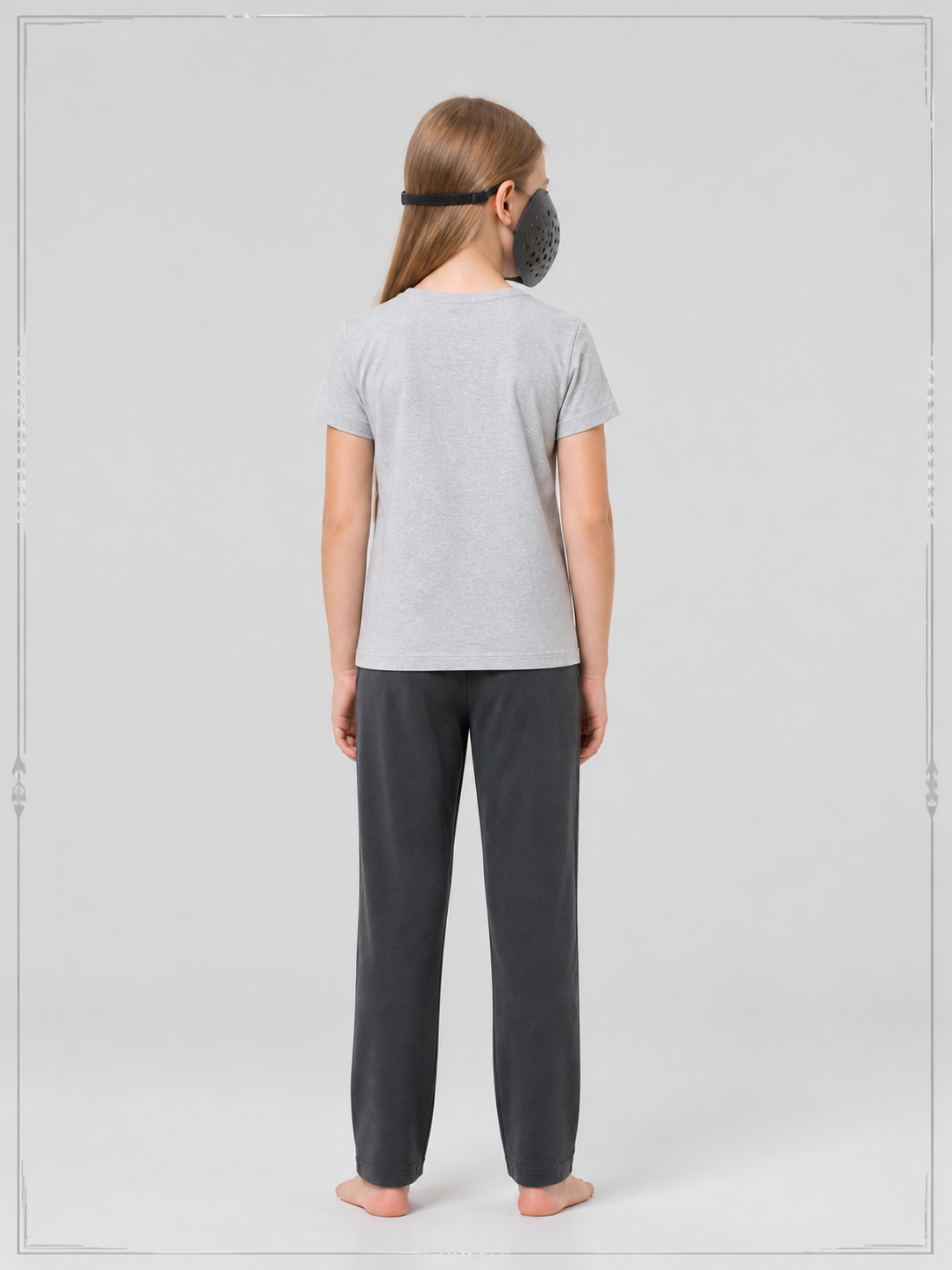 Dark Gray Full-Face Cosplay Mask back view
