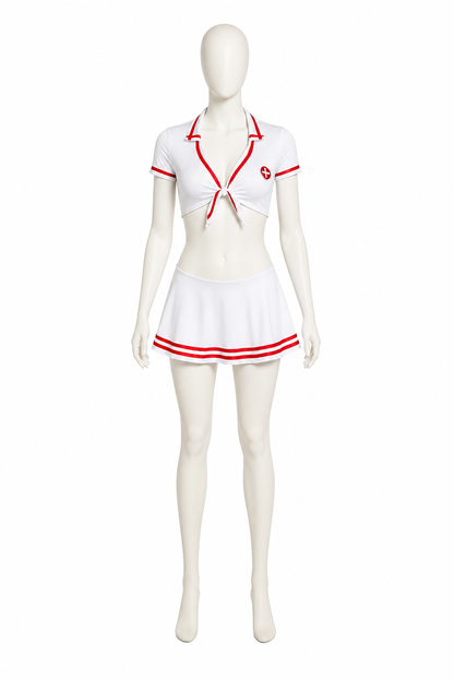 Medical Costume with Red Cross and Ties back view