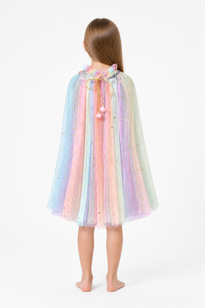 Children’s Cape Cloak with Sequins and Stars back view