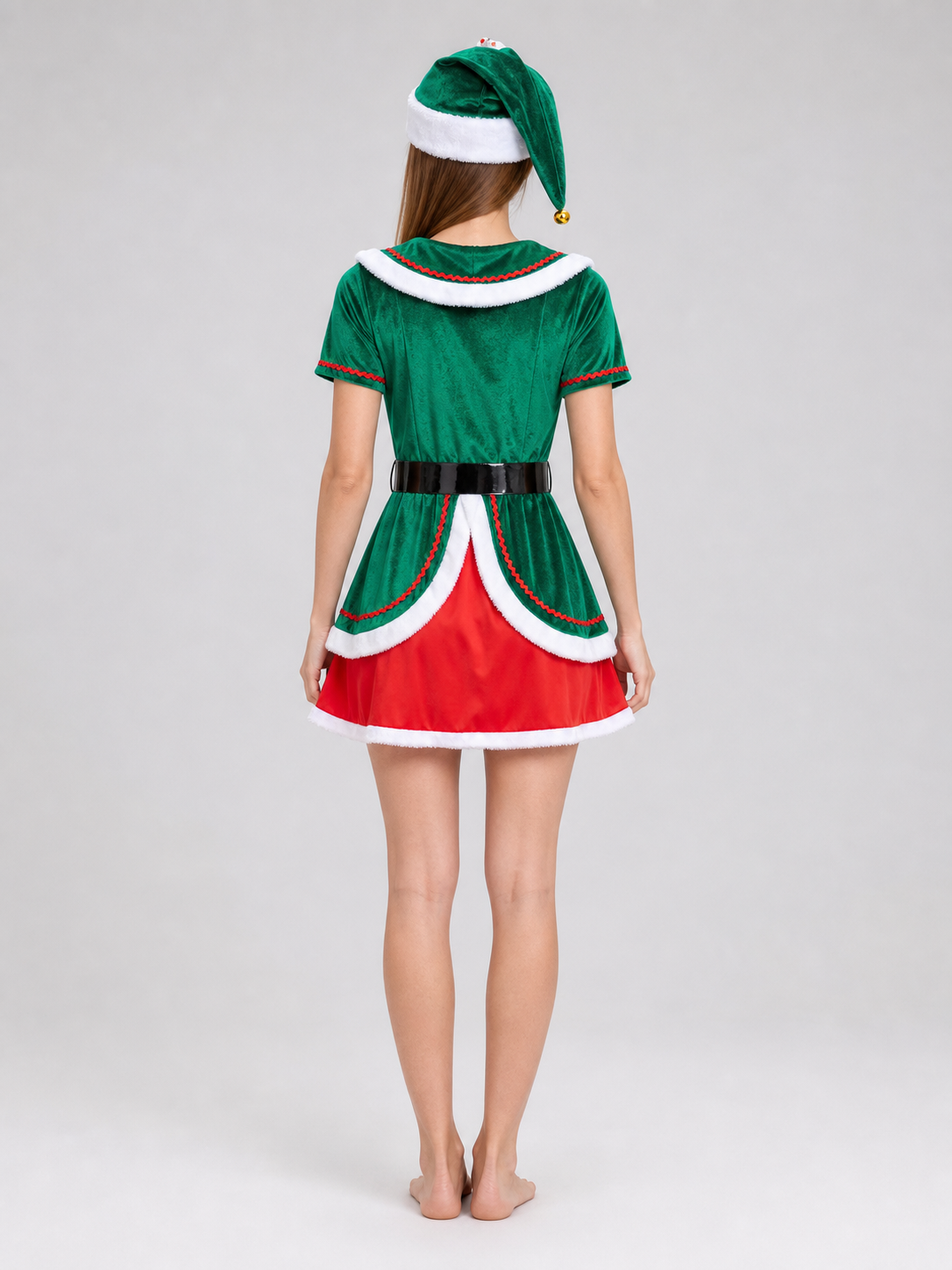 Holiday Elf Costume Dress with Hat