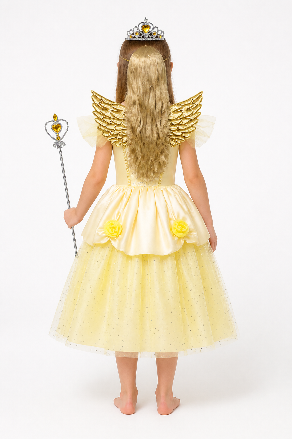 Full Princess Dress with Wings and Crown back view