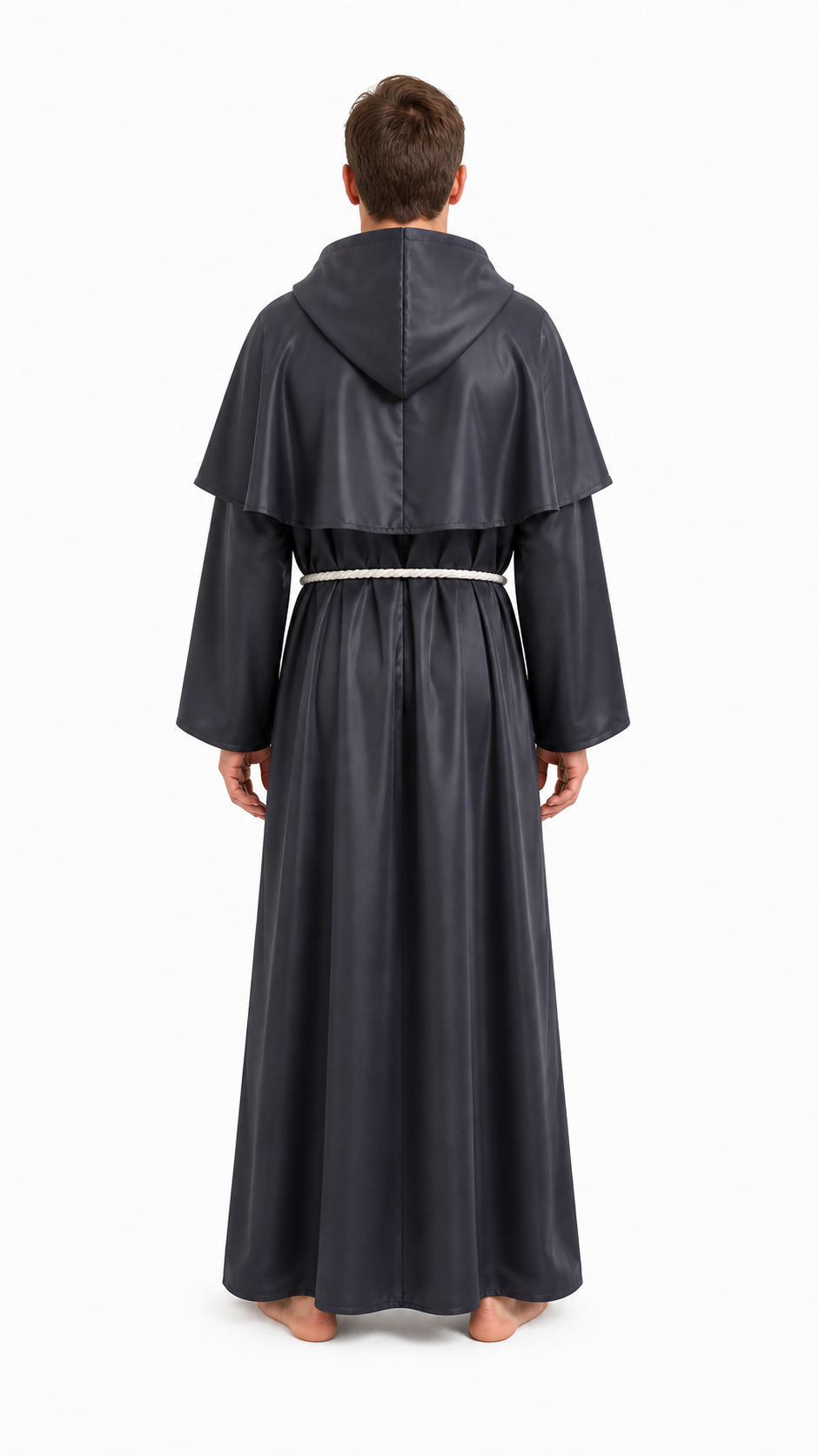 Medieval Monk Robe with Pointed Hood back view
