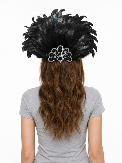 Carnival feather and sequin headpiece