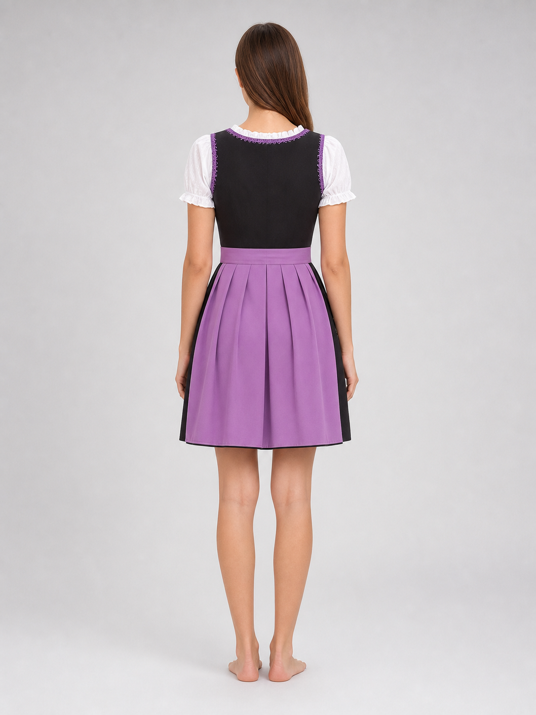 Dirndl-Style Dress with Apron and Lacing