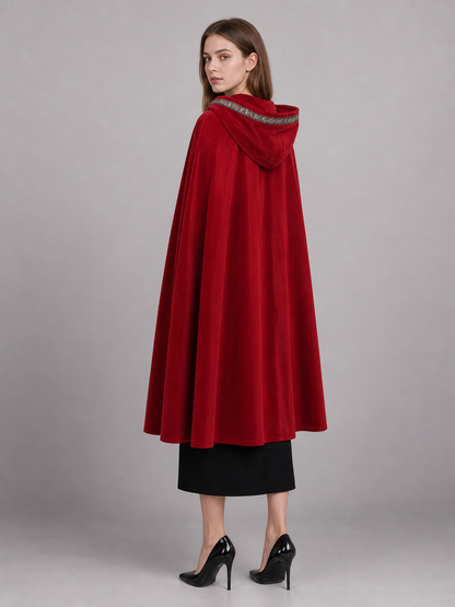 Red Hooded Carnival Cloak for Cosplay