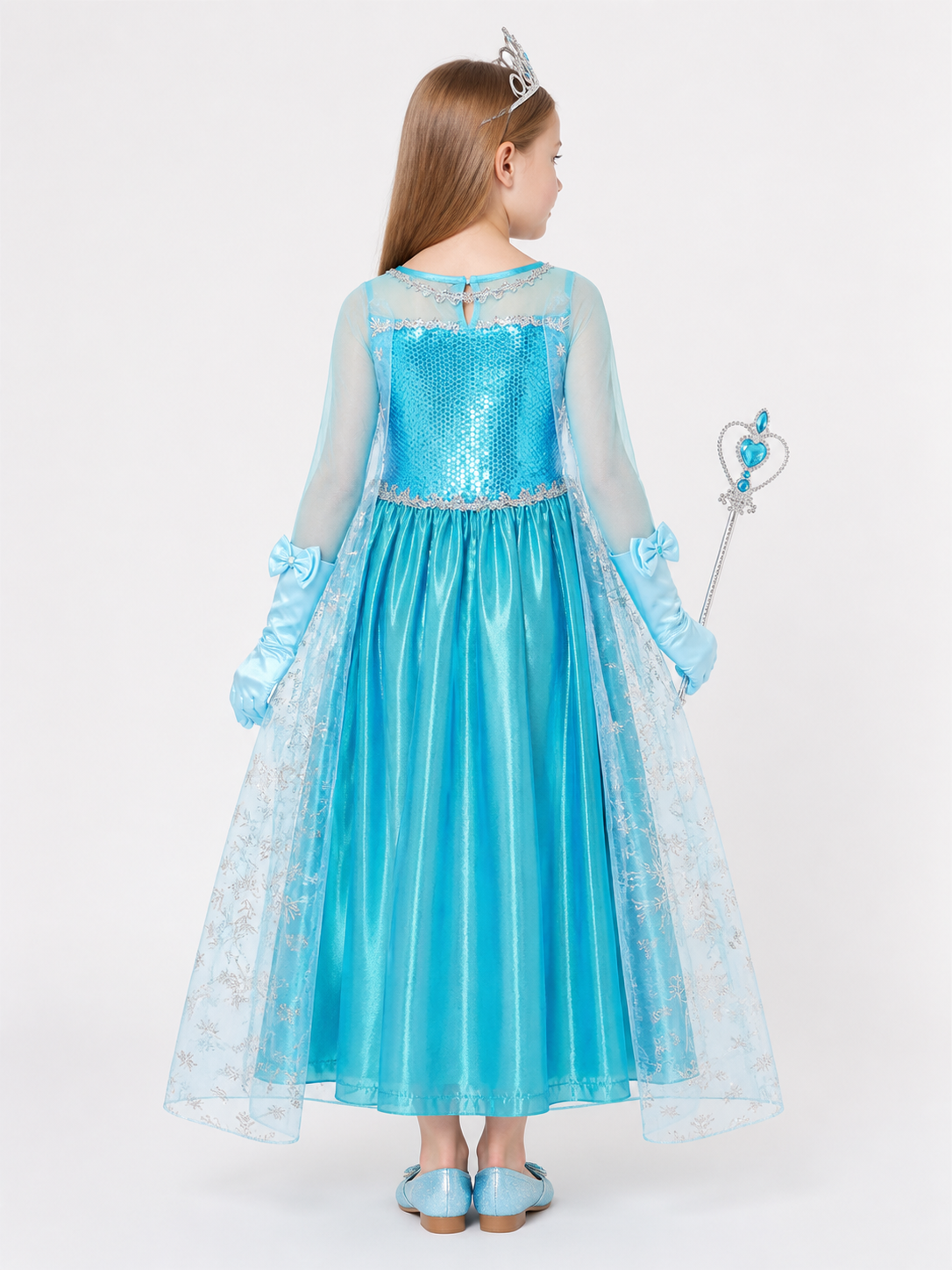 Snow Queen Carnival Costume for Halloween and Cosplay back view