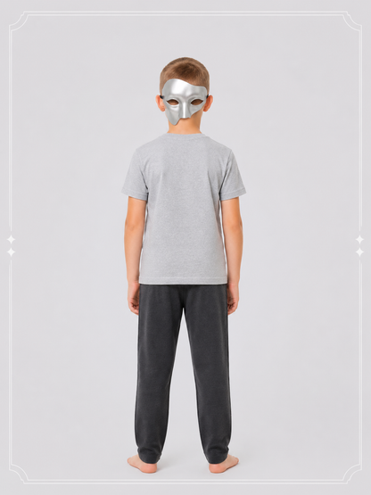 Silver Carnival Half Mask for Halloween back view