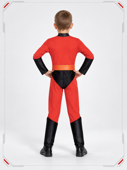 Superhero costume with mask and emblem on the chest