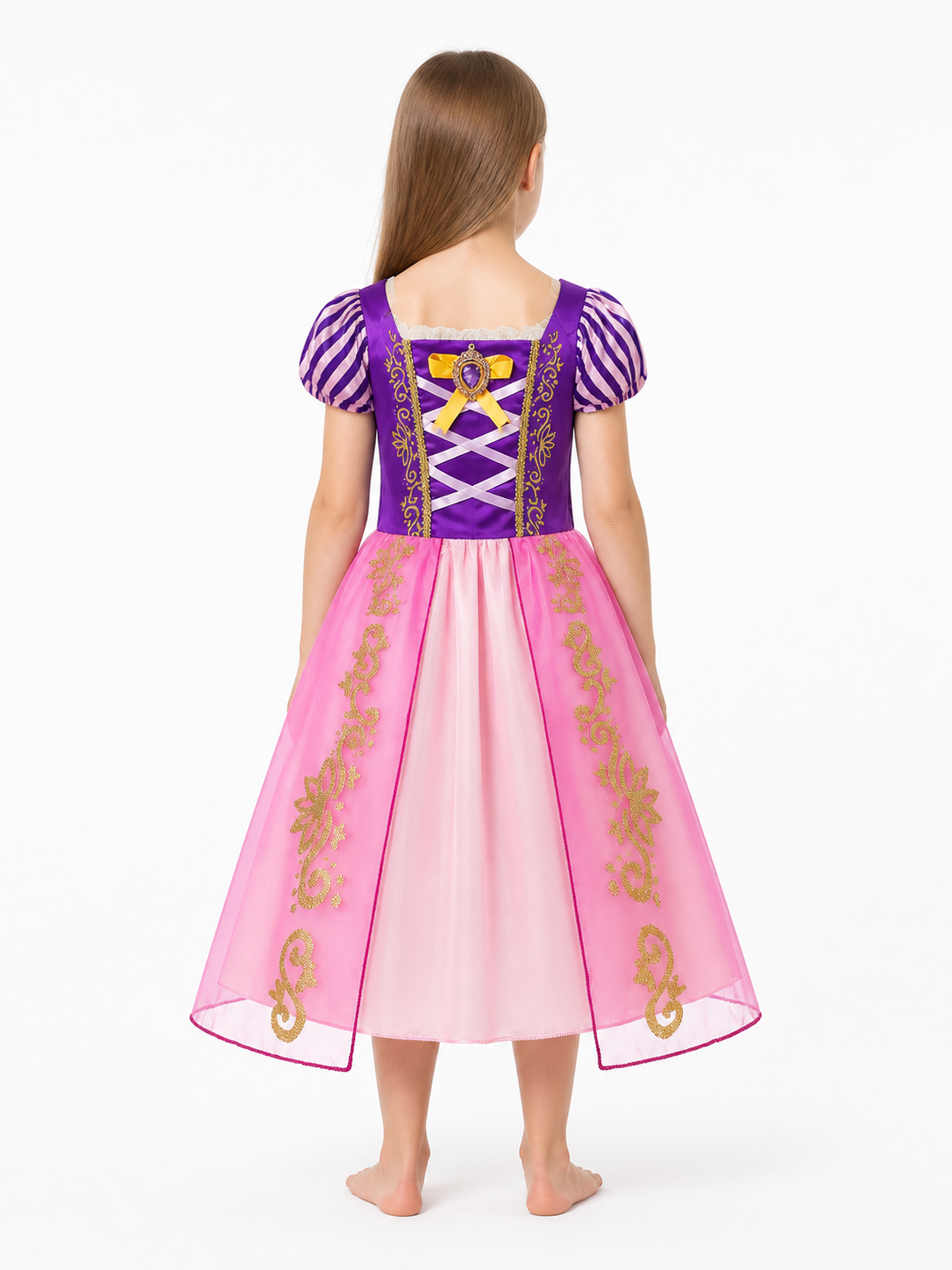 Princess Dress with a Corset and Full Skirt back view