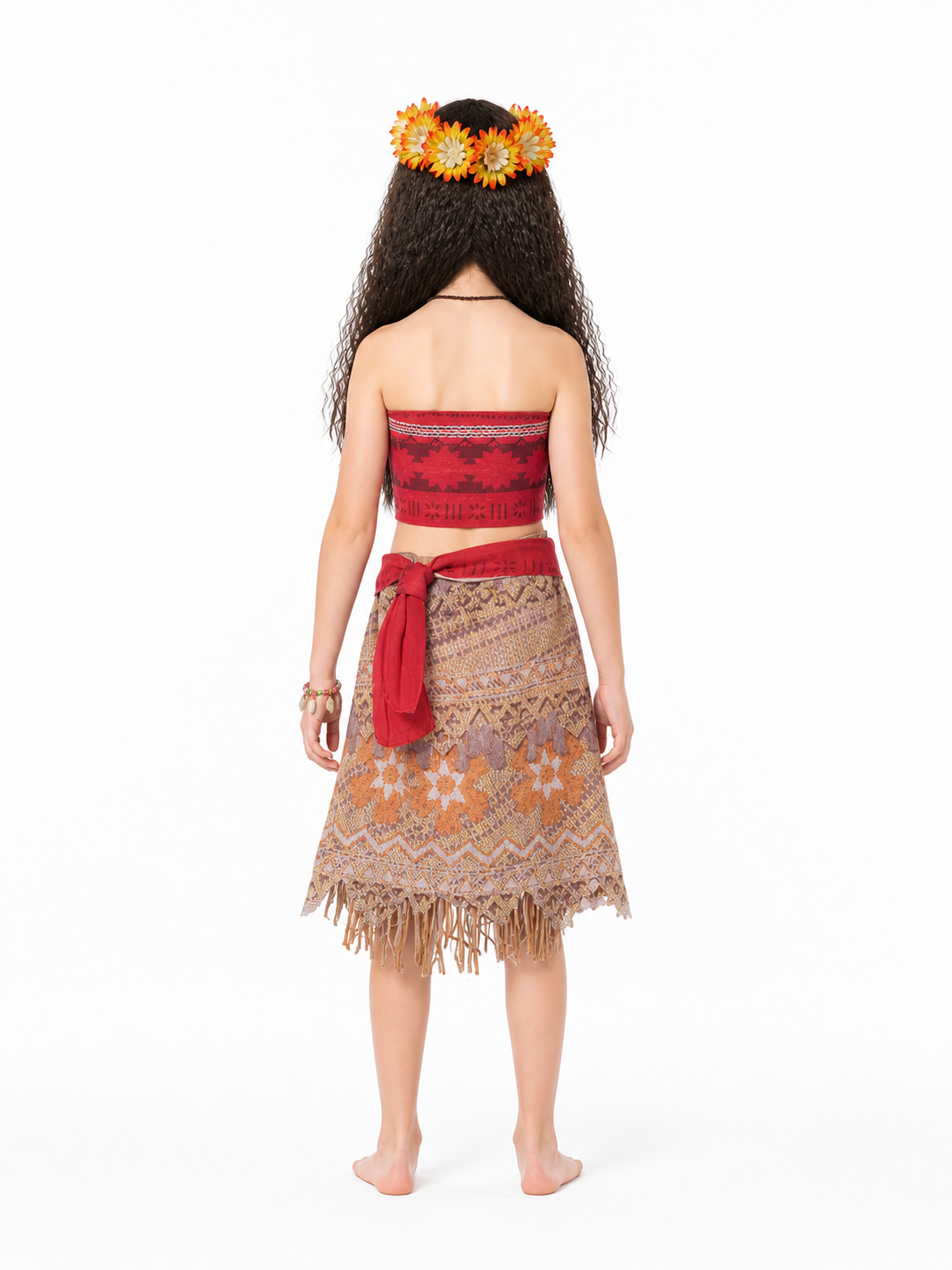 Moana Costume with Skirt and Accessories for Carnival back view