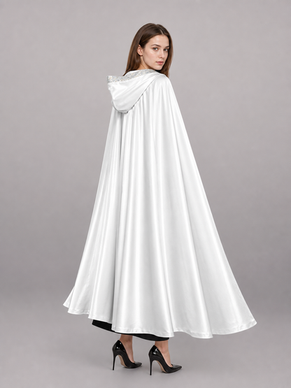 White Hooded Costume Cape, Medieval